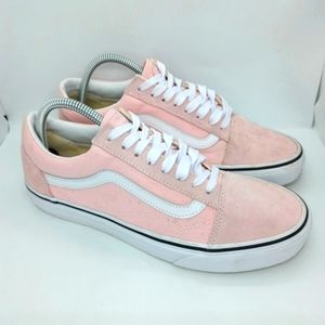 Vans Old Skool Pink Canvas/Suede Lace Up Low Tops Mens Sz 8 Womens Sz 10